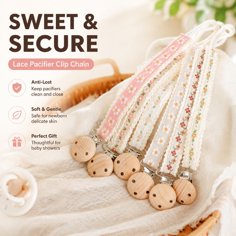 Lace Pacifier Clip Chain for N - Baby Products For Gift review and price